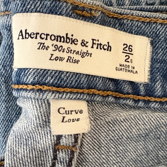 Abercrombie and Fitch The 90s Straight Low Rise Jeans Curve Love Size 26 S - Picture 2 of 11